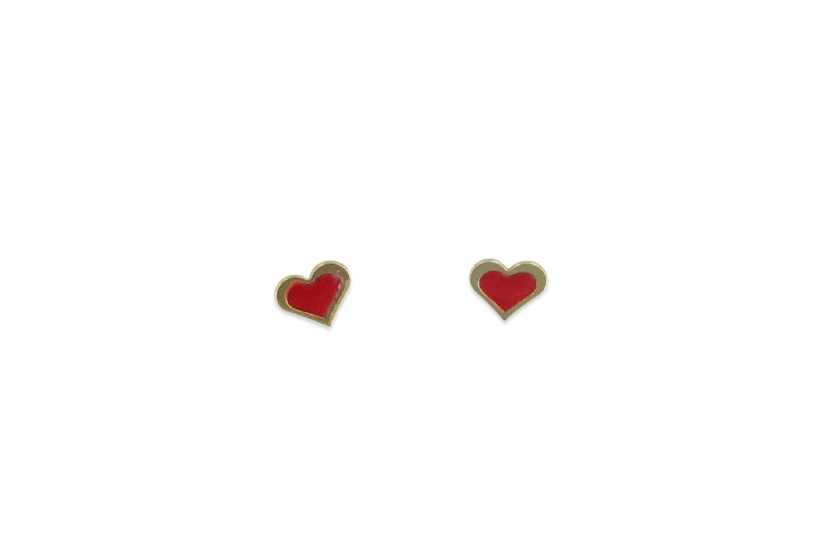 Palido Ohrstecker Herz • 333 Gold • Emaille