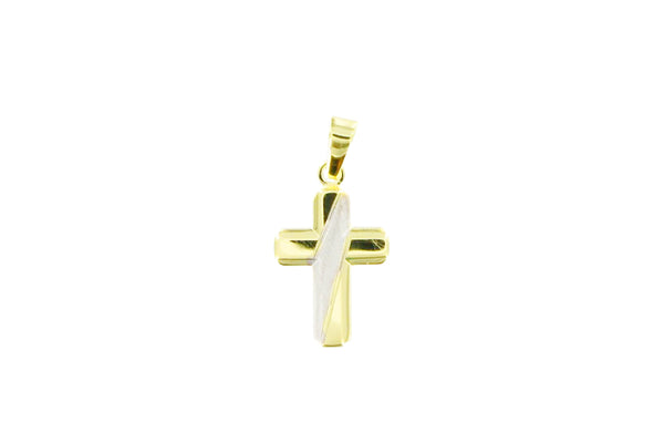 Palido Kreuz Anhänger • 333 Weiß- und Gelbgold