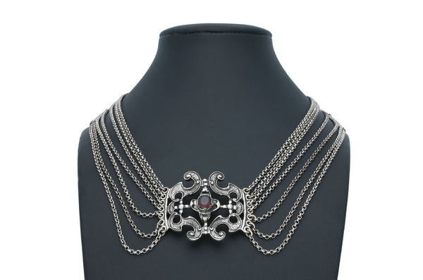 Trachten Kropfkette • 835 Silber • Granat