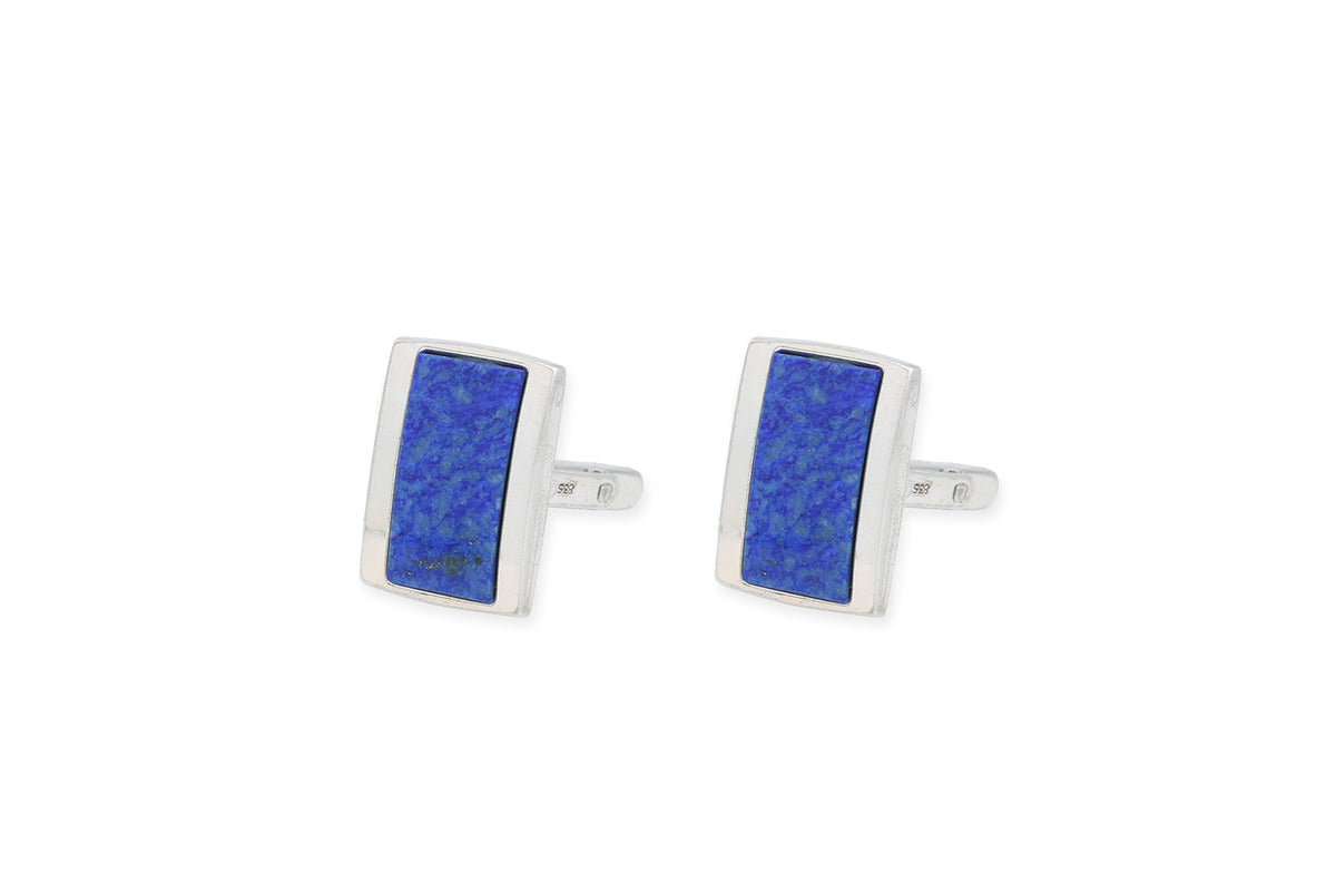 Manschettenknöpfe 835 Gold • Lapis
