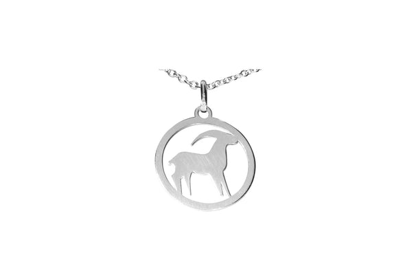 Sternzeichen Steinbock Anhänger rund • 925 Silber
