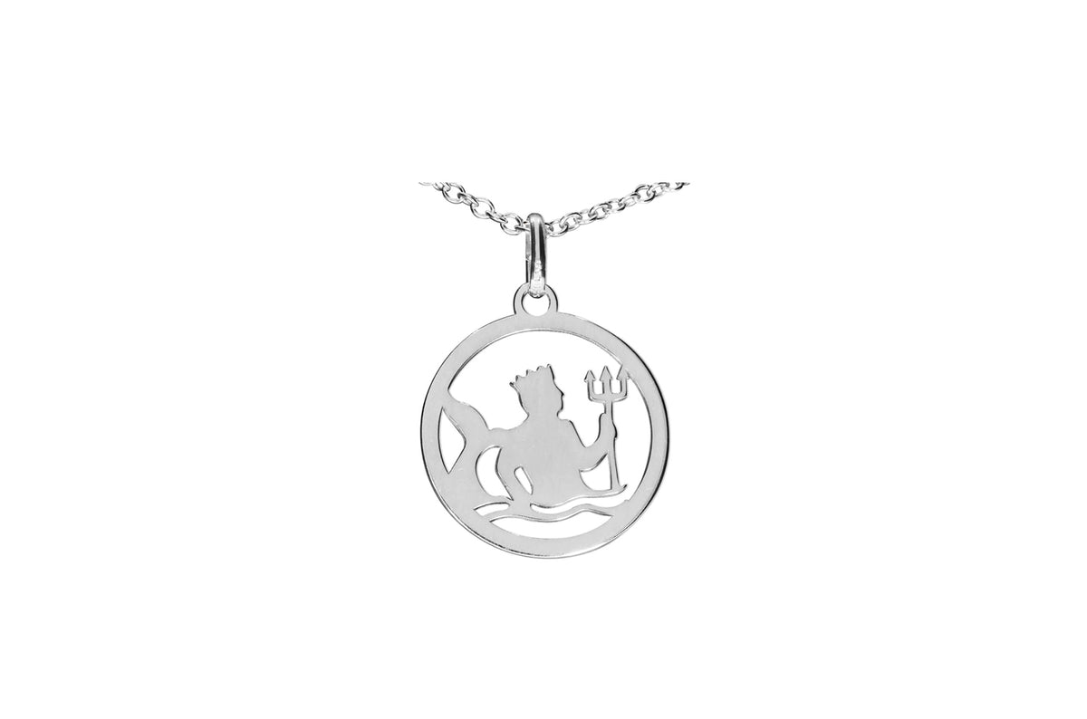 Sternzeichen Wassermann ♒ Anhänger rund • 925 Silber