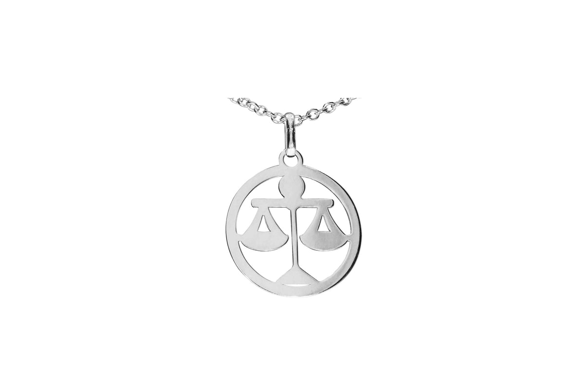 Sternzeichen Waage ♎ Anhänger rund • 925 Silber