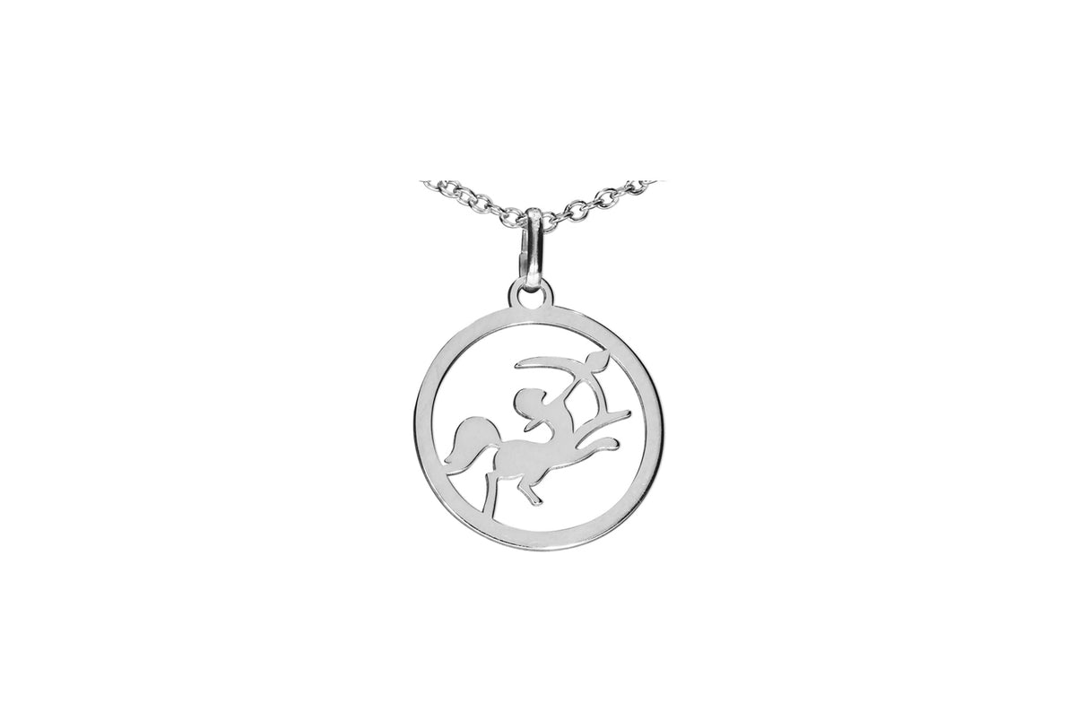 Sternzeichen Schütze ♐ Anhänger rund • 925 Silber
