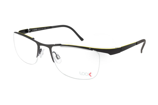 Sportlich gebogene LOOK Brille 10442 M9 · Schwarz