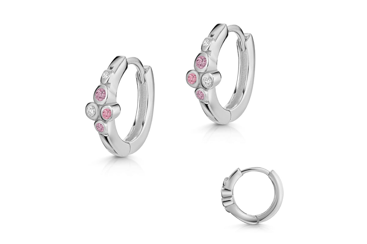 Creolen • 925 Silber rhodiniert • Zirkonia