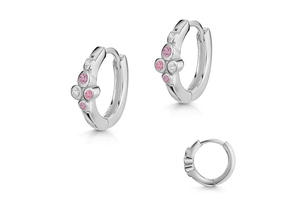 Creolen • 925 Silber rhodiniert • Zirkonia
