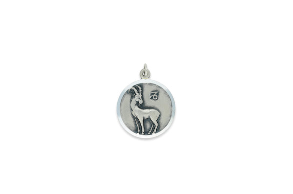 Sternzeichen Steinbock ♑ Anhänger rund • 925 Silber