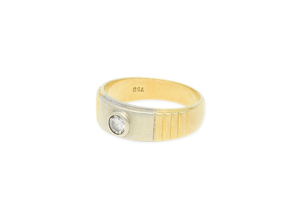 Ring • 750 Gelb- und Weißgold • Brillant