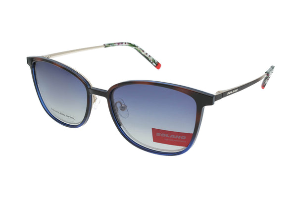 Spar-Set: Solano Halbrand Brille CL10251 mit DREI polarisierten Magnet Sonnenclips