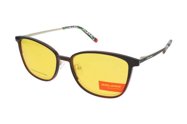 Spar-Set: Solano Halbrand Brille CL10251 mit DREI polarisierten Magnet Sonnenclips