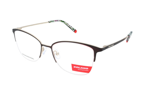Spar-Set: Solano Halbrand Brille CL10251 mit DREI polarisierten Magnet Sonnenclips