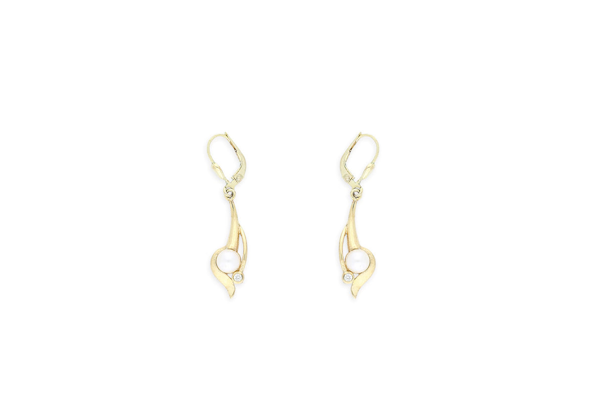 Ohrhänger • 333 Gold • Zirkonia • Zuchtperle