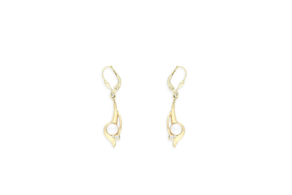 Ohrhänger • 333 Gold • Zirkonia • Zuchtperle