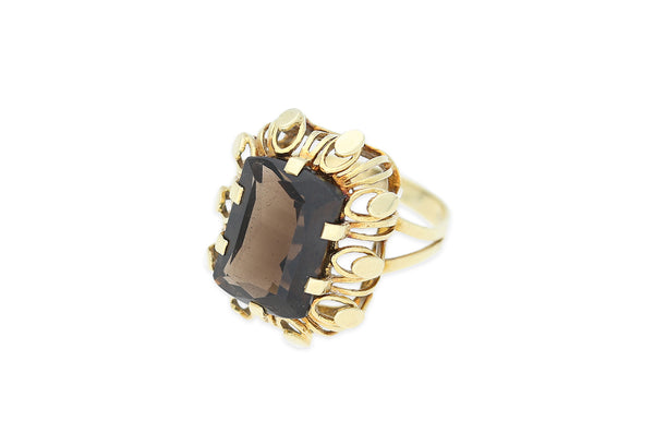 Ring • 333 Gold • synth. Rauchtopas