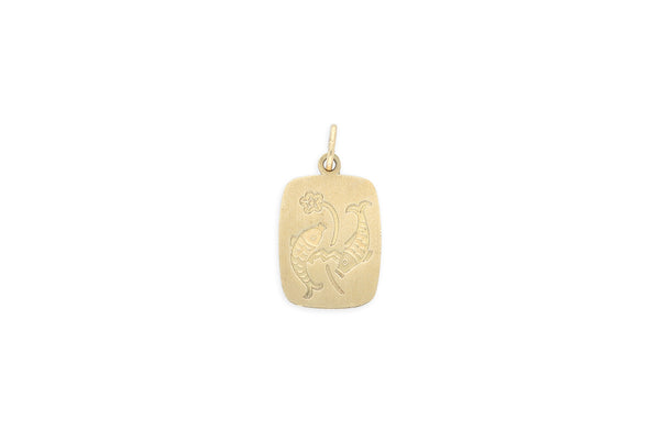 Sternzeichen Fische ♓ Anhänger rechteckig • 333 Gold