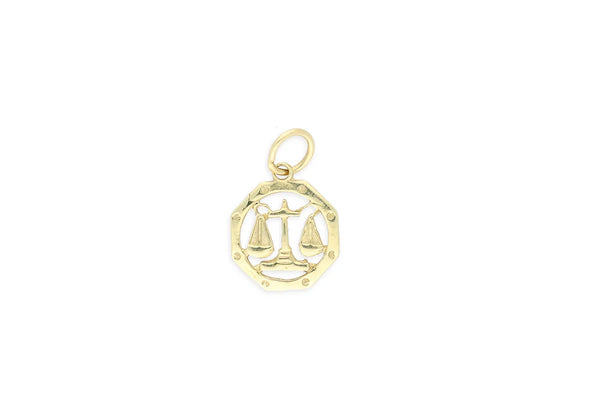 Sternzeichen Waage ♎ Anhänger rund • 585 Gold