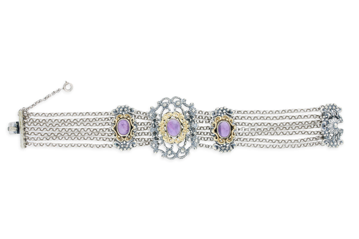 Trachtenarmband • 800 Silber • Amethyst