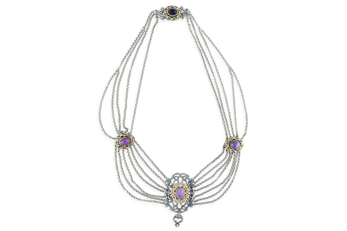 Trachten Collier • 800 Silber • Amethyst