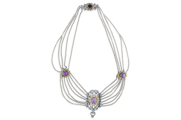 Trachten Collier • 800 Silber • Amethyst