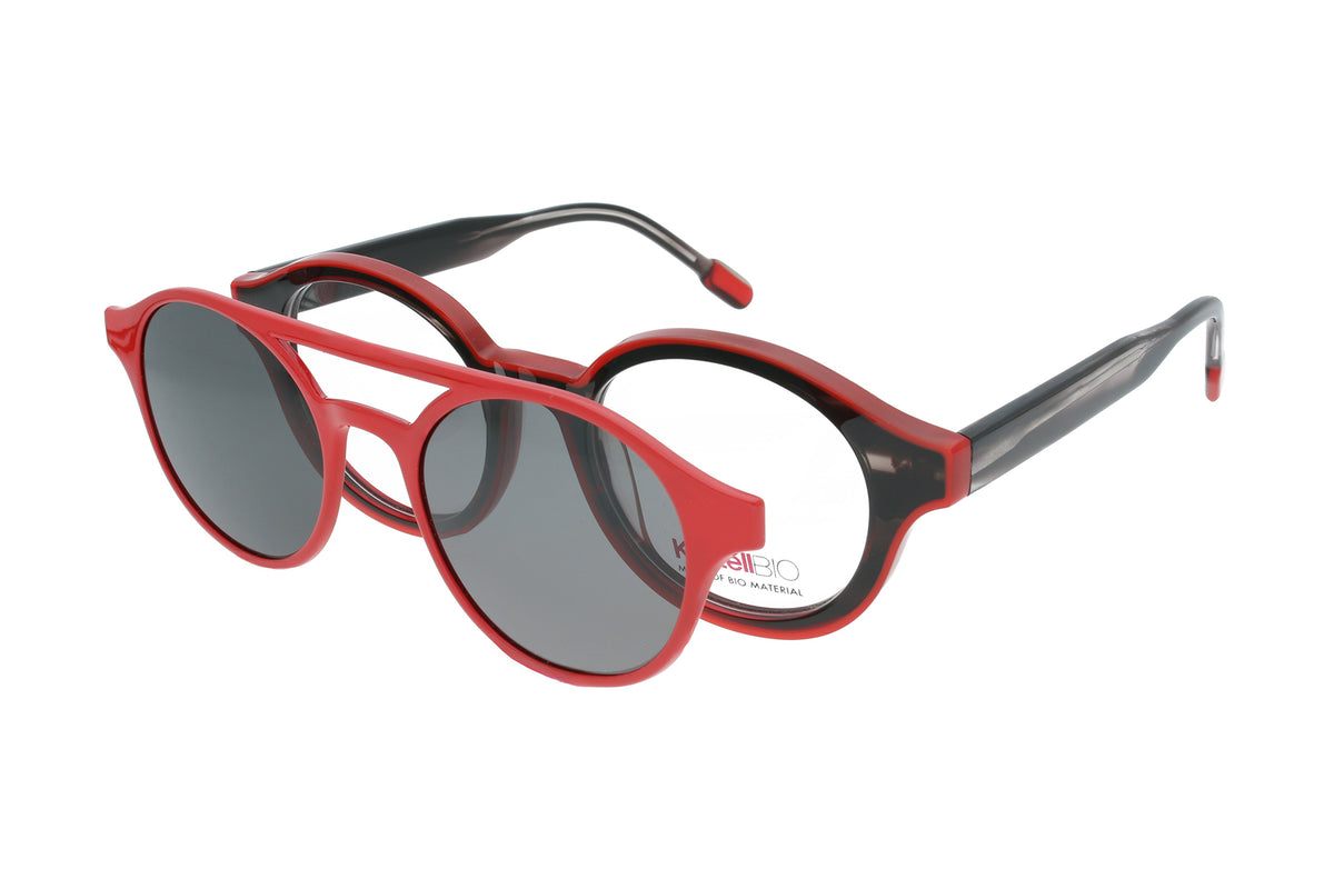 Kartell Brille mit Sonnenclip • KL038 C03