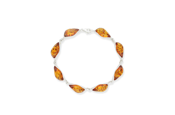 Bernstein Armband • 925 Silber • orange