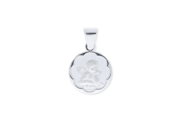 935 Silber Schutzengel Anhänger rund