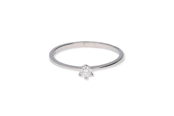 Verlobungsring 585 Weißgold mit 0,10 ct Brillant - Gr. 56