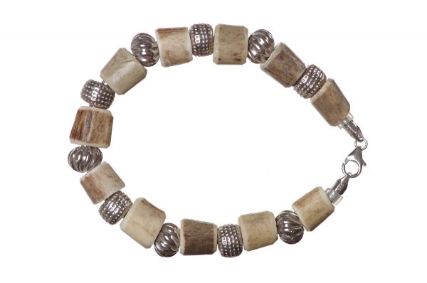 Gerry Eder 925 Silber Trachten Armband mit Hirschhorn