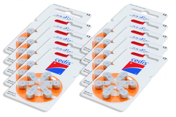 Cedis Typ 13 Hörgerätebatterien • 10x6 Stück