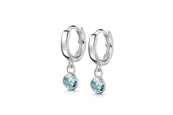 Creolen Ohrhänger • 925 Silber rhodiniert • Zirkonia