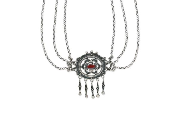 Trachten Collier • 835 Silber • Granat