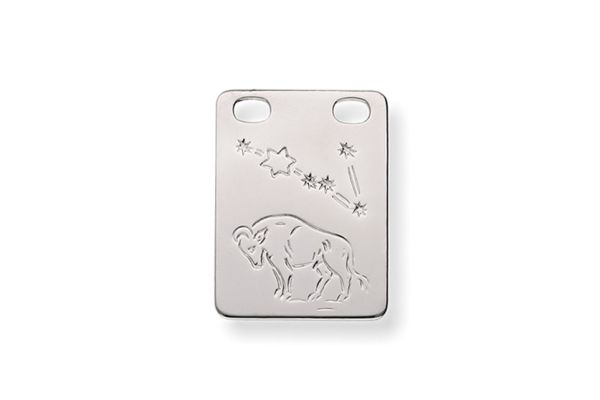 Sternzeichen Stier ♉ Anhänger rechteckig • 925 Silber