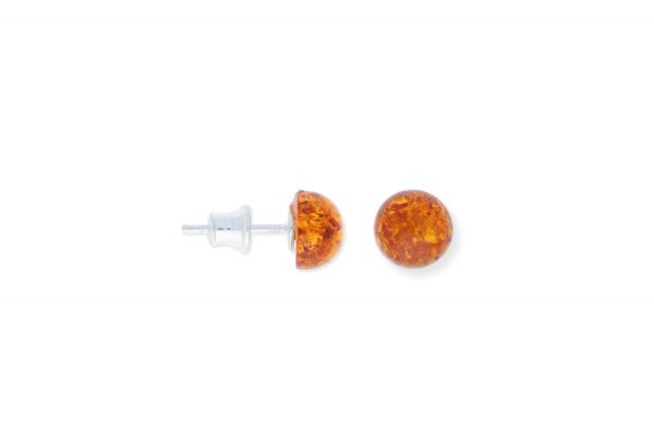 Bernstein Ohrstecker 925 Silber Halbkugel - LAS201721_x