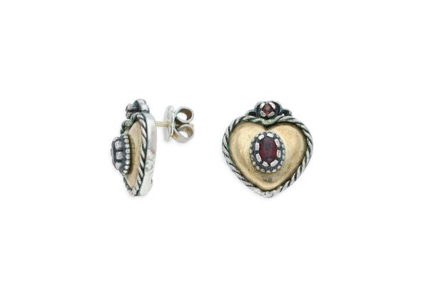 Ohrstecker Herz • 835 Silber • Granat
