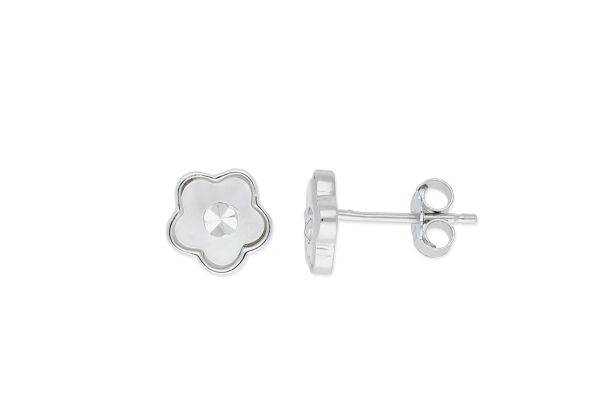 Kinder Ohrstecker Blume • 925 Silber • Perlmutt