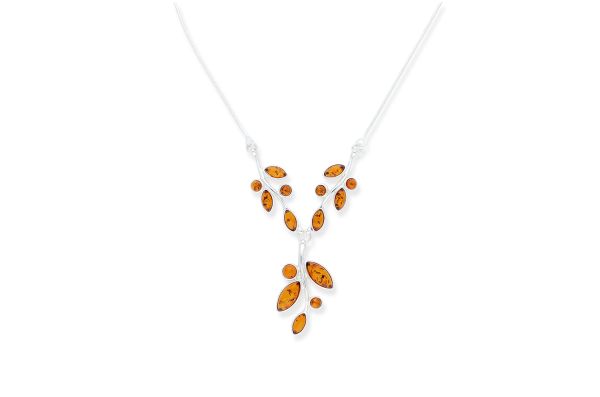 Bernstein Collier • 925 Silber • orange