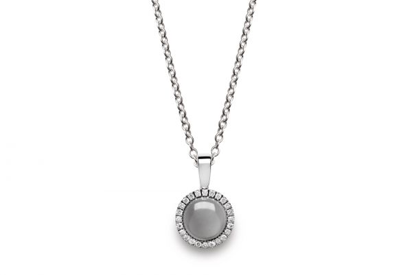 Bastian Anhänger 925 Silber mit Mondstein und Diamanten