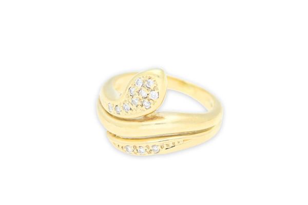Ring Schlange • 585 Gold • Diamanten