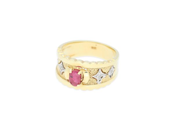 Ring • 585 Gold • Rubin • Zirkonia