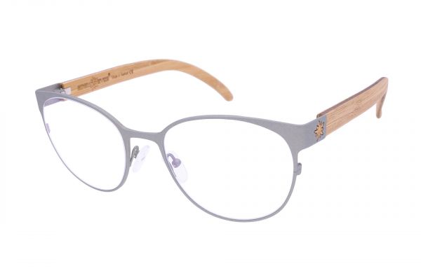 Edelweyes Brille MARIA ZELL - Neusilber - Anthrazit - Bambus