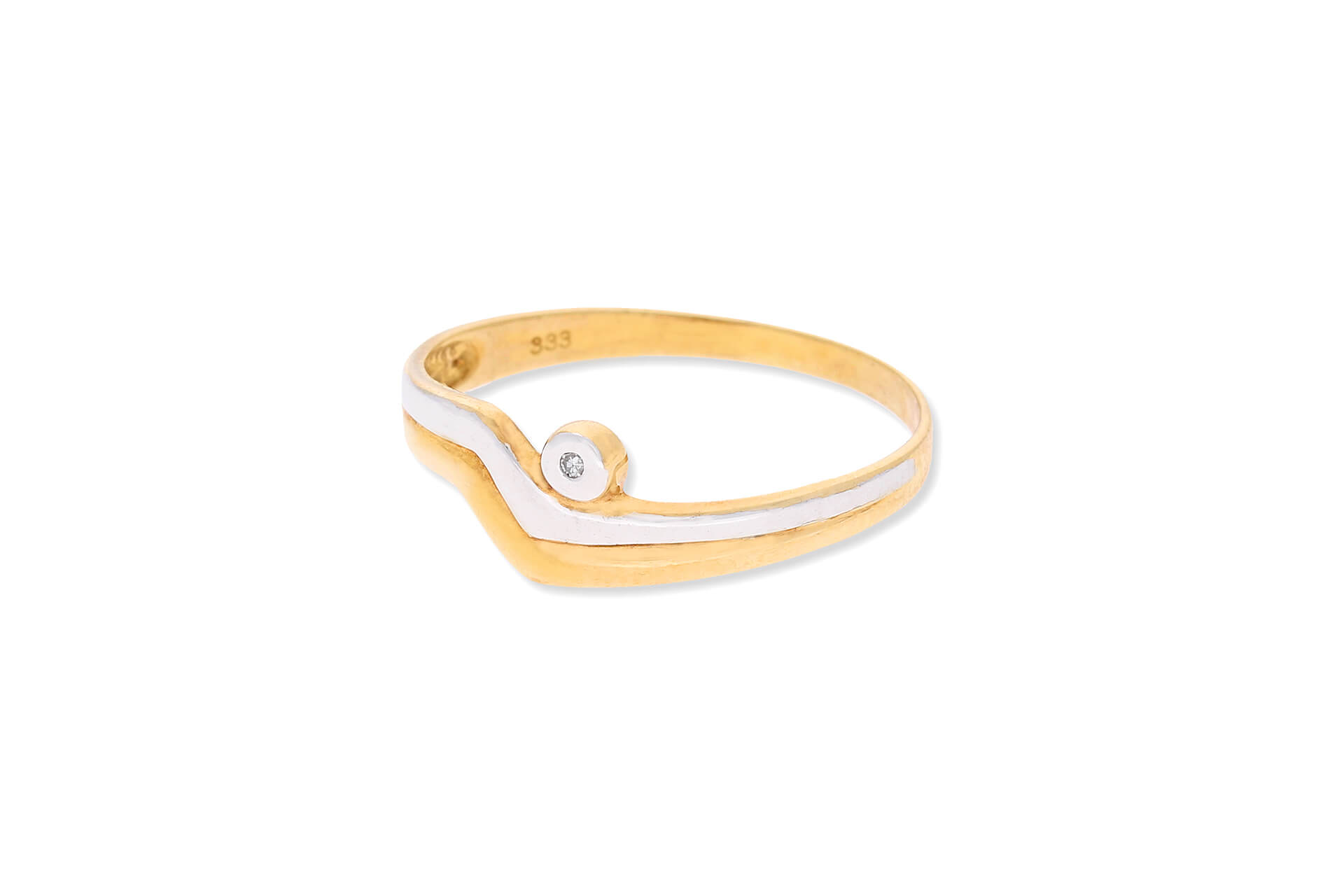 Ring 333 Weiss Gelbgold Diamant