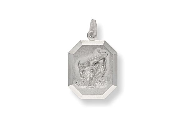 Sternzeichen Stier ♉ Anhänger rechteckig • 925 Silber