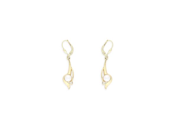Ohrhänger • 333 Gold • Zirkonia • Zuchtperle
