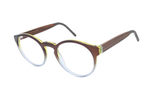 Edelweyes Brille NEUSTEIN • Acetat • Braun Gelb Verlauf • Palisander