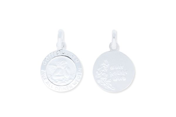 925 Silber Schutzengel Anhänger rund