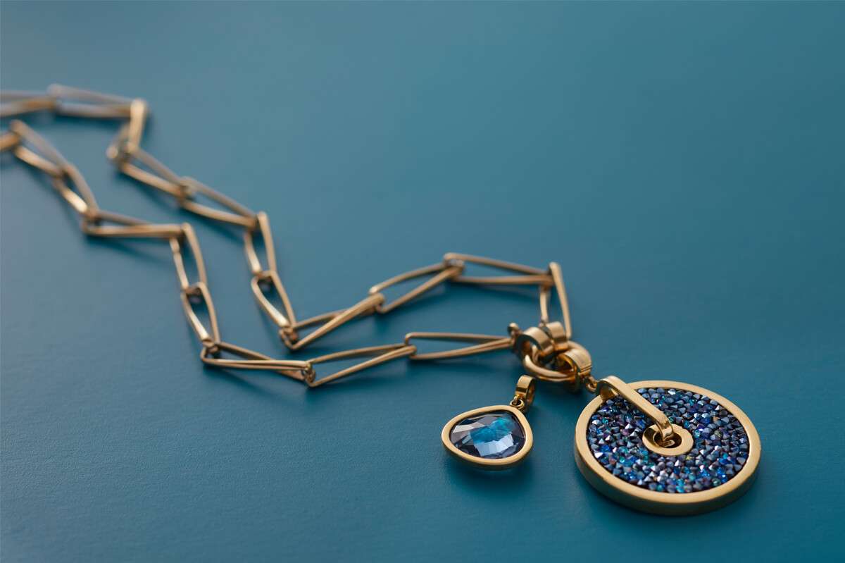 Juwelinga Anhänger Gold - Klarer Glasstein Mit Clip-System