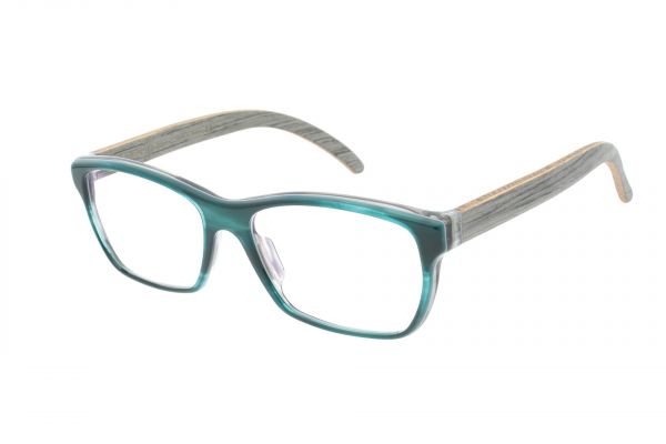 Edelweyes Brille WILDALPE - Acetat – Petrol – Eiche grau