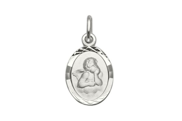 Schutzengel Anhänger oval • 925 Silber