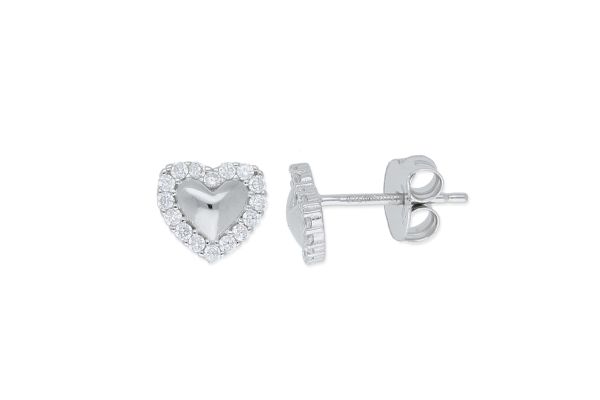 Kinder Ohrstecker Herz • 925 Silber